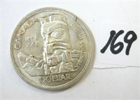 1958 Canadian Silver One  Dollar Coin