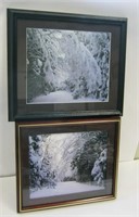 2 Winter Scene Pictures(8 " x 10")