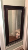 Antique full length mirror with wooden frame