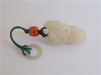 Chinese Qing 1644-1911 white jade Citron carving