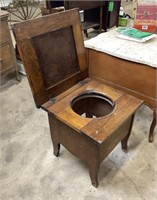 Antique Wooden Commode Chair