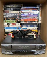 VHS Player W/ VHS & DVDs