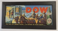 FRAMED DOW ALE CARDBOARD ADVERTISING