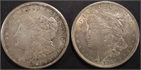 1921 & 1921-D MORGAN DOLLARS AU