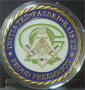 Proud Freemason challenge coin