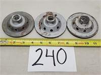 (3) 4" Aluminum Cup Wheels
