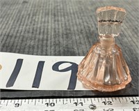 Antique Occupied Japan Rose Glass Perfume Bottle