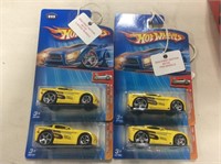 Four 2004 Hot Wheels Corvette 1st Editions