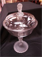 Covered compote, clear and frosted early