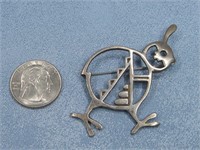 Sterling Silver  Quail Pin/Brooch Hallmarked