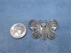 Sterling Silver Tested Butterfly Brooch Pin