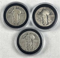 (3) Standing Liberty Silver US Quarters, Cull