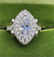 Sterling  Marquise Cut Created Moissanite ?