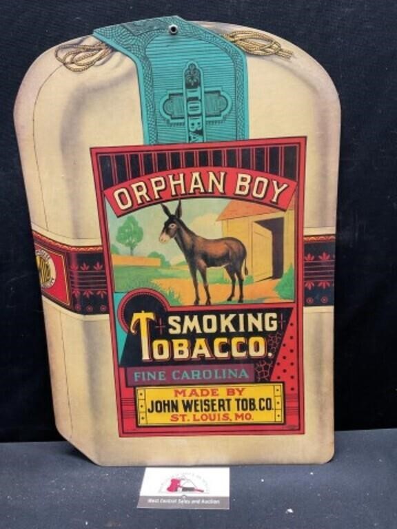 Cardboard Orphan Boy Smoking Tobacco Advertiser