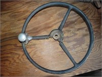 Vintage Metal Tractor Steering Wheel 17"d