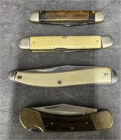 (J) Lot Of 4 Pocket Knifes: Morton Salt Company &