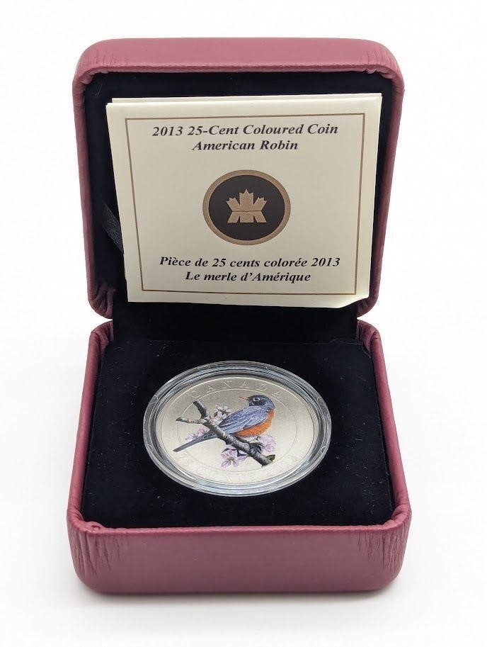 2013 25-Cent Coloured American Robin Coin