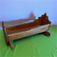 Antique Handmade and Painted Doll Cradle