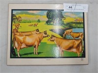 Colorful Jersey Cow Picture Mounted on Board