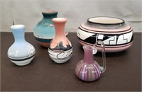 Lot of Southwest Style Pottery & Small Blown