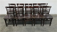 (10) Wooden Dining Chairs