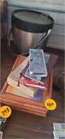ICE BUCKET AND SMALL BOOKS/ BIBLE BOX