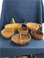 Vintage Gathering Baskets Lot of 6 Miscellaneous