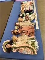 Vintage Porcelain Dolls Table Lot