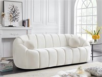 Meridian Elijah Velvet Puffy Row Upholstered Sofa