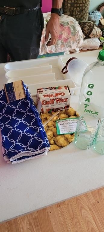 Tote with GOAT MILK jar & more