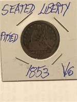 1853 SEATED LIBERTY SILVER QUARTER