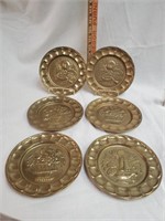 (6) Pewter Decor Plates