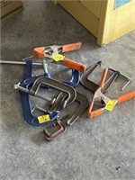 8 CLAMPS - 6 ARE C-CLAMPS