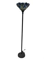 Tiffany Style Stained Glass Torchiere Floor Lamp