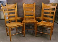 Set of 6 Nichols & Stone Oak Chairs