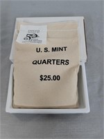Seale Bag of US Mint Statehood Quarters $25- IN
