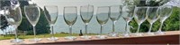 Eleven Crystal Wine Glasses 7.5" x 2.5"
