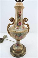 Gold Floral Victorian Porcelain Lamp