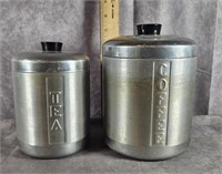ALUMINUM COFFEE & TEA CANISTERS WITH LIDS