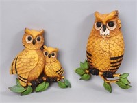 Homco Plastic Owl Family Wall Decor