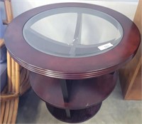 BEVELED END TABLE WITH EXTRA SQUARE GLASS