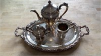 4 pc King Edward Silver Tea Set