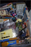 Large Lot of Office Supplies, Post Its, Pencils