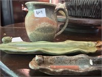 Ceramic olive  trays and pitcher