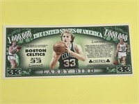 Larry Bird Souvenir Dollar Note