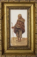 Hector Moncayo Old Man Painted Ceramic Tile
