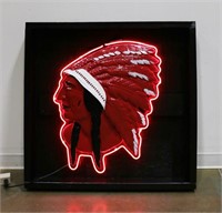 RED INDIAN NEON SERVICE SIGN
