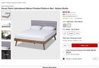 B9200  Baxton Studio Queen Platform Bed Light Gray