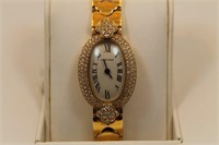 18K GOLD AND DIAMOND - 750 - CARTIER LADIES WATCH