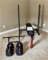 Bowflex dumbbell system & weight bench